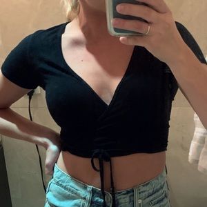 Brandy Melville Black Crop Top